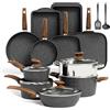 Kitchen Academy Set di pentole e padelle, 17 pezzi, nero