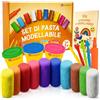 LIKARTO Set di pasta modellabile vegana per bambini a partire da 1 anno - [10 colori, 5 utensili, 10 istruzioni di modellaggio] - Pasta modellabile extra morbida e atossica - Gioco creativo per bambini