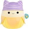 Squishmallows SQCR08608 - Peluche ufficiale Junie la banana con cappello per gatti, 40 cm, peluche ufficiale Jazwares