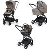 Foppapedretti Trio TicToc Passeggino + Navicella + Seggiolino Auto i-Size Desert Portata 22 Kg
