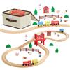 VEVOR Trenino in Legno per Bambini 39 Pezzi, con Treni Magnetici e Accessori Ferroviari, Compatibile con le Principali Marche, Giocattolo di Compleanno di Natale per Bambini dai 3 agli 8 Anni