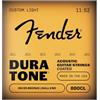 Fender Dura-Tone 880CL Corde Chitarra Acustica Rivestite 11-52 | Rivestimento durevole, calibro leggero 11-52, ideali per principianti ed esperti, lunga durata, corde Fender acustica