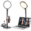 NEEWER BASICS 7 Luce Selfie per Telefono da Tavolo, 10W Dimmerabile 3000k-6500K Schermo Intero, Ring Light con Stativo e Portatelefono per Videoconferenze Selfie Vlog Trucco Streaming Live Video, R06