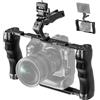 NEEWER Camera Cage Universale+Top Handle e Supporto Monitor Cold Shoe, Stabilizzatore Gimbal Fotocamera Tipo Arca, 2 Maniglie, 3/8 per ARRI, Rig Video Compatibile con SmallRig Accessori, CA016T+MA006