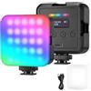 NEEWER RGB61 Luce Fotocamera RGB Magnetica, Mini Pannello LED a Colori 360° | Faretto Video, 3 Attacchi Cold Shoe, CRI97+, 20 Modalità Scena, 2500K-8500K, 2000mAh; Portatile per Foto Video Selfie