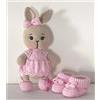 Coniglio amigurumi, scarpine neonata uncinetto, set regalo,baby shower,benvenuta
