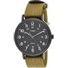 Timex Weekender XL TW2U68200 - Orologio da uomo da 43 mm, cassa nera, cinturino in tessuto verde oliva