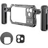 NEEWER Kit Phone Cage Compatibile con iPhone 17 Pro Solo, Accessori Stabilizzatore Video Rig con Anello Filtro 67mm, Backplate per Lente 17mm/T Mount, Due Maniglie a Sgancio Rapido, PA143 (Nera)