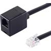 1aTTack.de 1x 10m - Cavo di prolunga telefonica da spina Western 6/6 a accoppiamento Western 6/6 TAE-N Spine crimpate Contatti nichelati