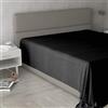 Italian Bed Linen Lenzuolo Sopra MAX COLOR Matrimoniale Maxi 270x300 cm, 100% Cotone Made in Italy - Lenzuola Letto Matrimoniale Maxi in Tinta Unita - NERO
