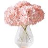 Kislohum, Fiori artificiali di ortensia rosa cipria, 10 fiori di ortensia finti in seta, per centrotavola nuziali, mazzi di fiori, decorazione fai da te, decorazione per la casa, con steli (vaso non