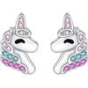 J.MUEN Orecchini Unicorno Argento Sterling 925 Orecchin Anallergici con Cofanetto Regalo-Regalo di Compleanno Gioielli Unicorno per Donne