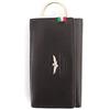 Aeronautica Militare LineaFlag Portachiavi bustina con anello e 6 ganci Nero AM-108 12x7x2 cm