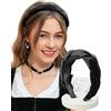 DIRNDLSTERN Fascia intrecciata tradizionale da donna - Accessori per capelli, Fascia Dirndl, Accessori Oktoberfest in velluto Nero