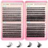 GEMERRY 600PCS Ciglia Finte Ciuffetti 40D+50D+60D+80D Extension Ciglia Lash Clusters Fluffy Eyelashes Extension Fai Da Te Volume Eyelashes per Principianti Naturali Lashes