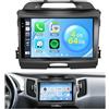 Roinvou 4+64G Schermo Autoradio per Kia sportage 2010-2016 CarPlay Android Auto, 9 Pollici Incell Touchscreen Android 15 Stereo Auto con GPS Bluetooth EQ WIFI RDS FM SWC Telecamera Posteriore