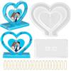 Rickwayy Stampi in resina epossidica, a forma di cuore, in silicone, a forma di cuore, in silicone, con piccolo ciondolo a forma di cuore, per fai da te, decorazione della casa (a forma di cuore)
