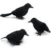 Jodsen 3 PZ Corvi di Halloween Corvi Piumati Artificiali Decorazioni Realistiche di Uccelli Corvo Spaventoso Uccello Corvo Piuma Neri Ornamento per Halloween Feste Prop Giardino Casa all'aperto dell'interno