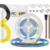 FCOB COB WS2811 IC RGB flessibile ad alta densità striscia LED 9.84FT DC24V 630LEDs/m 30IC 10mm larghezza Nero PCB Colore Sogno Luce Uniforme per DIY(Non contenuto Alimentazione Control)
