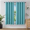 Joydeco Tende Oscuranti per Interni 2 Pezzi L 132 x A 158, Tende Termiche Isolanti con Occhielli per Soggiorno e Camera da Letto Moderne Blackout Curtains, Cian Azul