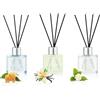 DIUFJAG 3 Pack 50ml Profumatore per Ambienti,Osmanto/Vaniglia/Gelsomino,Diffusore Profumo Ambiente con 12 Bastoncini,Diffusore di Fragranze per Bagno,Appartamento