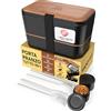 Umami Porta Pranzo Lunch Box Impilabile Con 4 Scomparti E Posate, Sicuro Per Microonde, Lavastoviglie, Portapranzo Ufficio, Bento Lunchbox Ermetico Per Adulti, Pranzo, Ciliegia Nera, 1500 ml