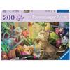 Ravensburger Puzzle Ravensburger 12001735 - giocosi gattini - Puzzle per gatti da 200 pezzi per anziani e anziani, con pezzi del puzzle più grandi, modello di immagine grande e base robusta per rompicapo