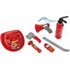 Theo Klein 8967 Set da Pompiere, 7 Pezzi I Include estintore con Funzione di spruzzo, Piede di Porco, Torcia e Molto Altro, I Giocattoli per Bambini dai 3 Anni in su