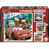 Educa - Puzzle Cars | 4in1 Progressivo 12/16/20/25 pezzi | Lightning McQueen, Disney Pixar | dai 3 anni (14942)