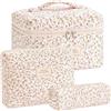 LIULINY 3 Pezzi Borsa Trucco Floreale, Borsa da Viaggio per Il Trucco da Donna, Beauty Case da Viaggio da Floreale, Beauty Case Morbido Makeup Bag, Makeup Bag Organizer, per Viaggi Outdoor (Rosa)
