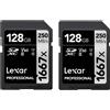 Lexar Professional 1667x Scheda SD 128 GB Set da 2 Scheda di memoria SDXC UHS II Fino