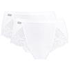 Playtex Slip Midi in Cotone e Pizzo Donna x2, Bianco, 6/XXL