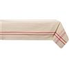 DII - Tovaglia in Stile Rustico, Collezione Tavolo da Pranzo a Righe francesi, 152 x 213 cm, Colore: Tortora/Rosso