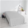 Italian Bed Linen Lenzuolo Sopra MAX COLOR Piazza e Mezza 180x300 cm, 100% Cotone Made in Italy - Lenzuola Letto Piazza e Mezza in Tinta Unita - GRIGIO CHIARO