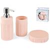 H&H Fiesole, Set 3 pezzi Bagno Ceramica, Rosa