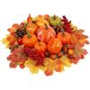 Winemana, mini zucche artificiali, 30 foglie d'acero, 10 ghiande, 2 pigne, 8 zucche, 2 bacche rosse, 5 zucche di melograno, decorazione per il giorno del raccolto autunnale, set da 57 pezzi