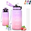 Grsta Borraccia, 500ml Borraccia Bambini, Water Bottle con Cannuccia, Senza Perdite, Bottiglia Motivazionale, Facile da Trasportare, Bottiglia Graduata, Con Slogan Motivazionale, per Scuole, Ufficio, Sport