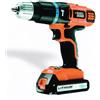 Black & Decker Trapano/Avvitatore a percussione 18V Litio con 2 velocità meccaniche