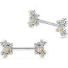 NovaNavel Piercing capezzoli farfalla sferica multicolor in argento