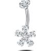 NovaNavel Piercing ombelico fior di luce in argento