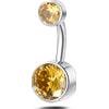 NovaNavel Piercing ombelico base piatta gialla in argento