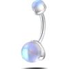 NovaNavel Piercing ombelico goccia d\'oceano opaco azzurro in argento