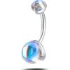 NovaNavel Piercing ombelico goccia d\'oceano lucida azzurra in argento