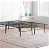 Linenspa Struttura letto in metallo - Rete letto pieghevole Matrimoniale - 33 cm di spazio libero, Contenitore sotto il giroletto - Montaggio in 5 minuti - 160x200 cm
