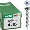 Spax 0231010400155 Vite universale con filettatura intera, testa semicircolare Z2, 4CUT, WIROX,Bianco zincato, 4 x 15 mm, Confezione da 1000 pezzi