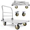 VEVOR Carrello a Piattaforma da Trasporto Pieghevole Capacità Carico max. 907,18 kg, Carrello a Pianale in Acciaio con Ruote Girevoli e Maniglia, Pianali 900x600 mm per Trasporto Garage, Magazzino