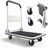 VEVOR Carrello da Trasporto Pieghevole Capacità Carico max. 149,69 kg, Carrello con Piattaforma Pieghevole Ruote Girevoli, Pianale con Maniglia di Spinta Dimensioni Aperte 735 x 480 x 825 mm