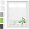 WOLTU Tenda Plissettata Klemmfix senza Foratura 120x130 cm Bianco, Tenda Avvolgibile Plissettata con Clip, Protezione Solare e Privacy per Finestre e Porte