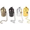 Fdit 2 pezzi in alluminio vintage luce presa tirare catena scrivania lampada lampada da tavolo supporto di illuminazione vite base interruttore cerniera testa valvola (nero)