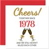 Stuff4 Divertente biglietto di auguri il 46° anniversario di matrimonio marito e moglie con scritta in inglese Together Since 1978 il 46° anniversario di matrimonio regalo I Love You 145